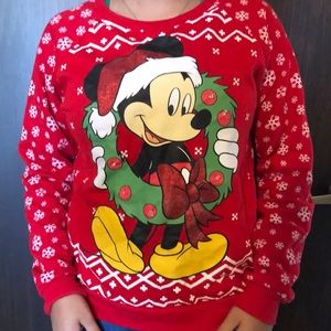 Mickey Mouse Christmas sweater that lights up. Size medium.